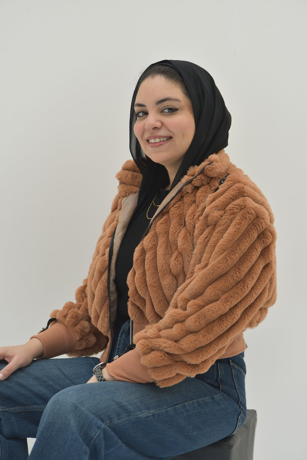 The Velvet Wave Cropped Jacket