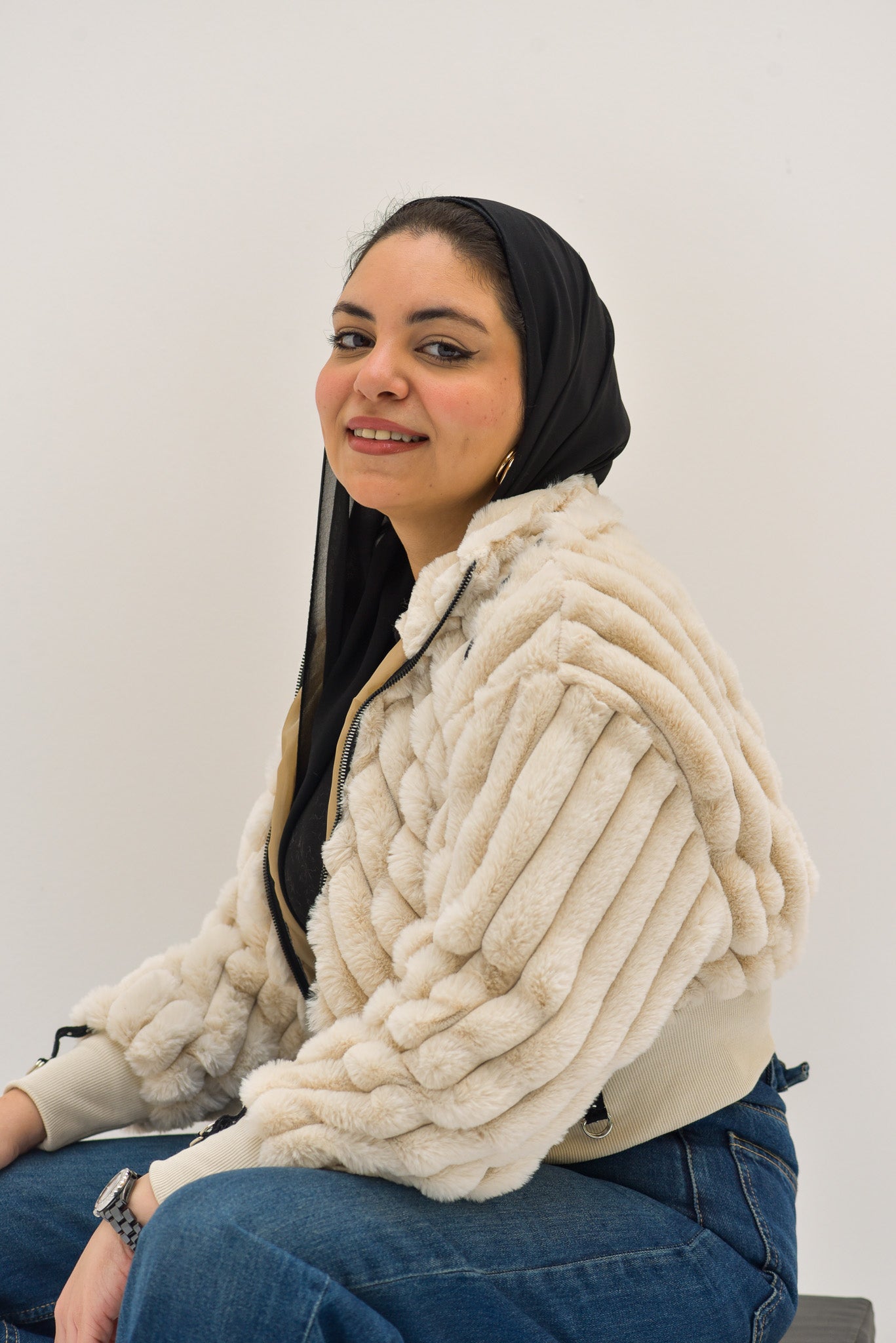 The Velvet Wave Cropped Jacket