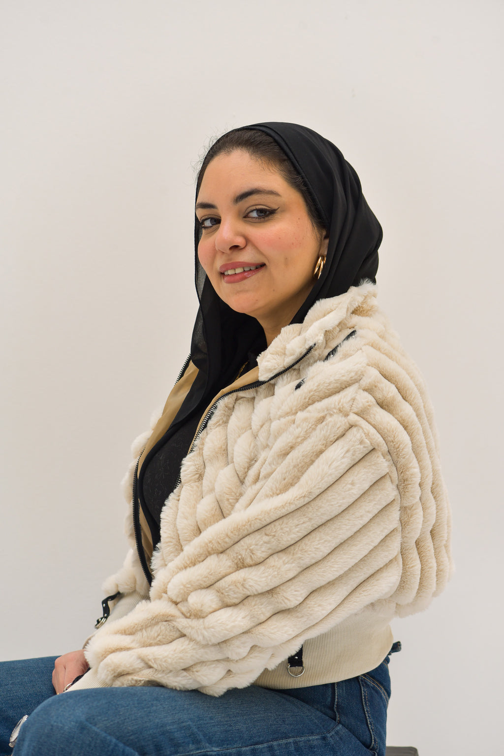 The Velvet Wave Cropped Jacket