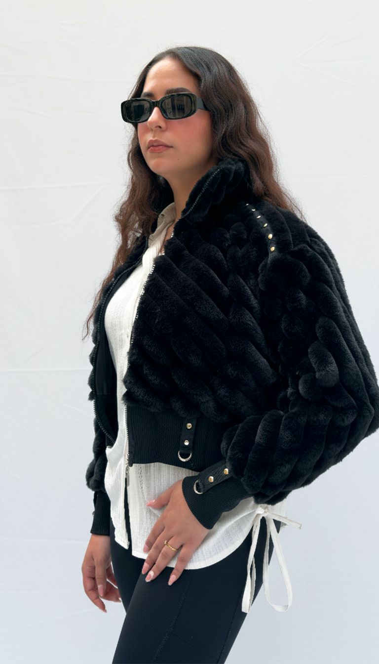 The Velvet Wave Cropped Jacket